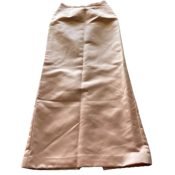 Vintage Pinky & Me Skirt Womens Size 4 Pink Formal Satin Long Maxi Lined Back - Picture 1 of 13